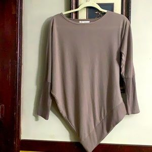 Derek Heart Asymmetric Tan Top. Size Medium